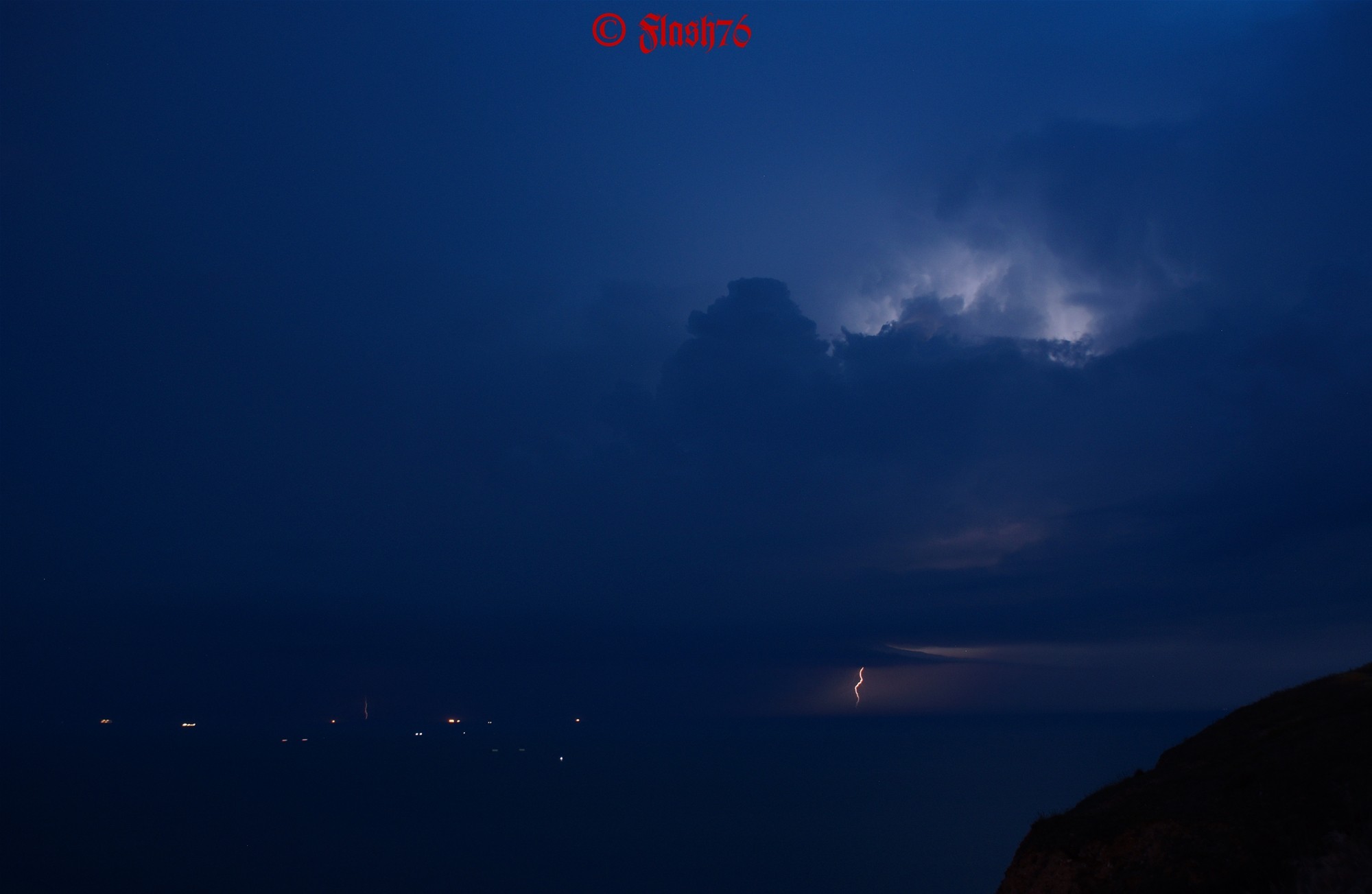 Foudre lointaine le 28/05/2017 (vue depuis Saint-Adresse - 76)