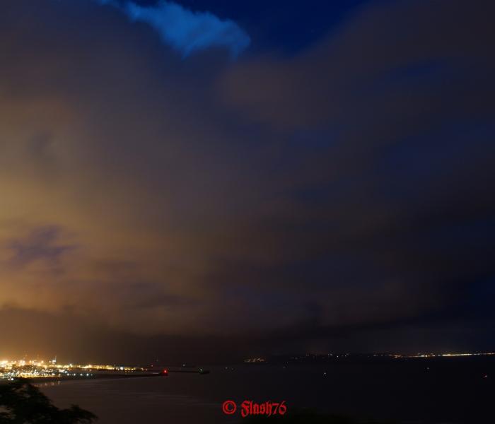 Orage d'air froid éclairé par le crépuscule, le 09/09/2017 au Havre (76)