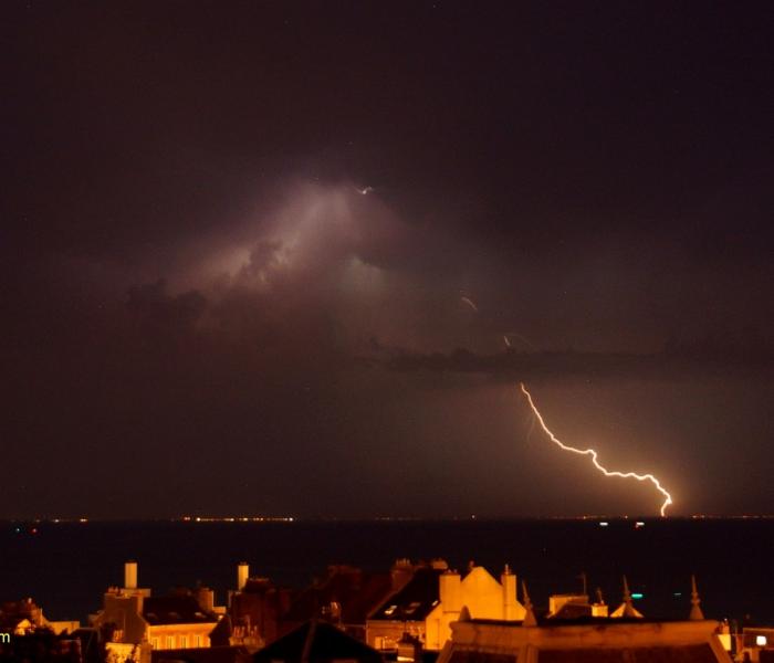 Orage de chaleur au Havre le 24/07/2019