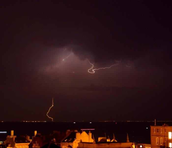 Orage caniculaire au Havre le 24/07/2019
