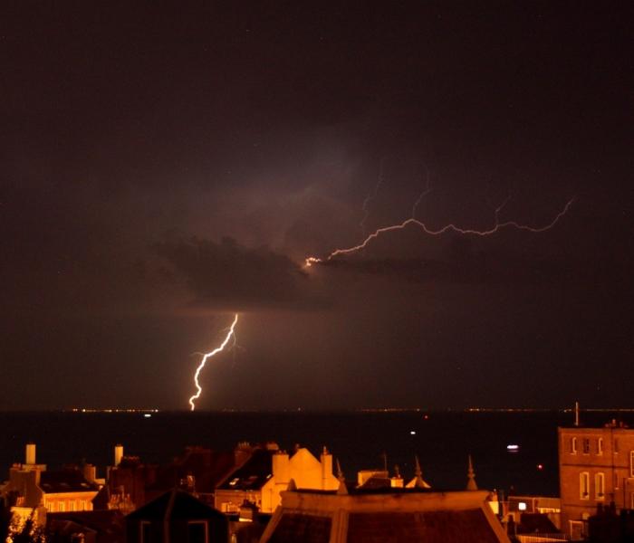 Orage de chaleur au Havre le 24/07/2019